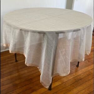 Rehwa Handmade Cream and Gold Embroidered Table Cloth